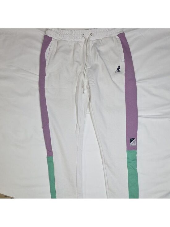 Kangol Other - Kangol White and Purple Joggers with Green Accents Dirt At Bottom